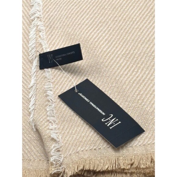 Inc International Concepts Two-Tone Shine Scarf / Wrap, Sand - Picture 6 of 9